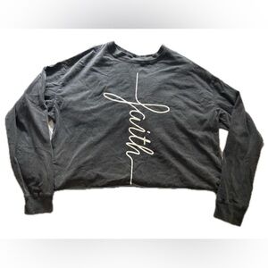 Long sleeve “faith” crop top